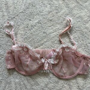 Temptations Pink Floral Lace Bra